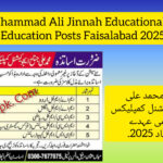 Latest Muhammad Ali Jinnah Educational Complex Education Posts Faisalabad 2025