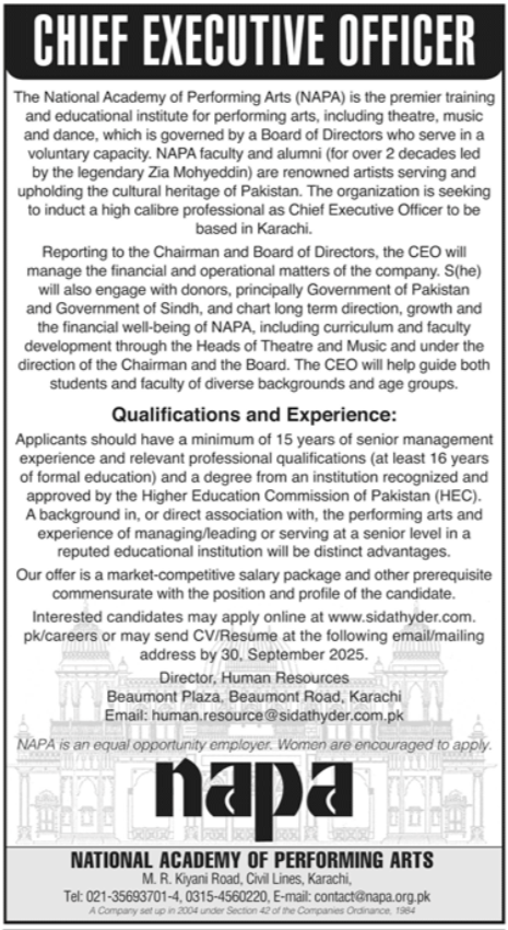 Chief Executive Officer Jobs in Karachi