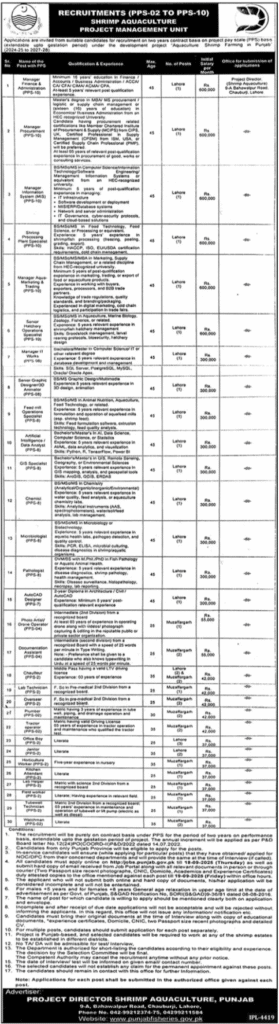 Shrimp Aquaculture Jobs in Lahore
