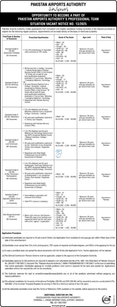 Pakistan Airports Authority Jobs in Karachi